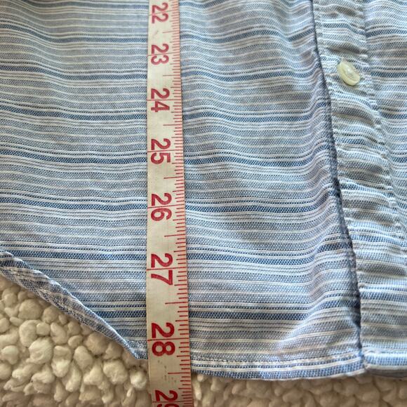 Original Penguin Light Blue Stripe Long Sleeve Woven Button Up Medium - Picture 9 of 9